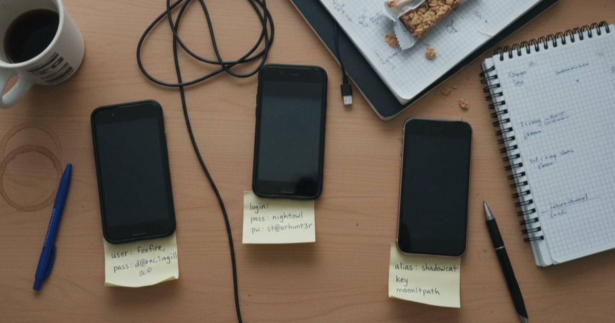 Tek bir telefonda farklı Instagram hesapları arasında geçiş yapmaya çalışan dağınık ajans masası