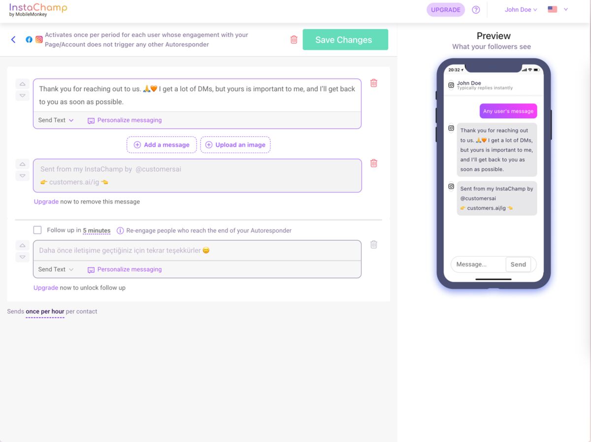Captura de pantalla comparativa de Simpliers CHAT